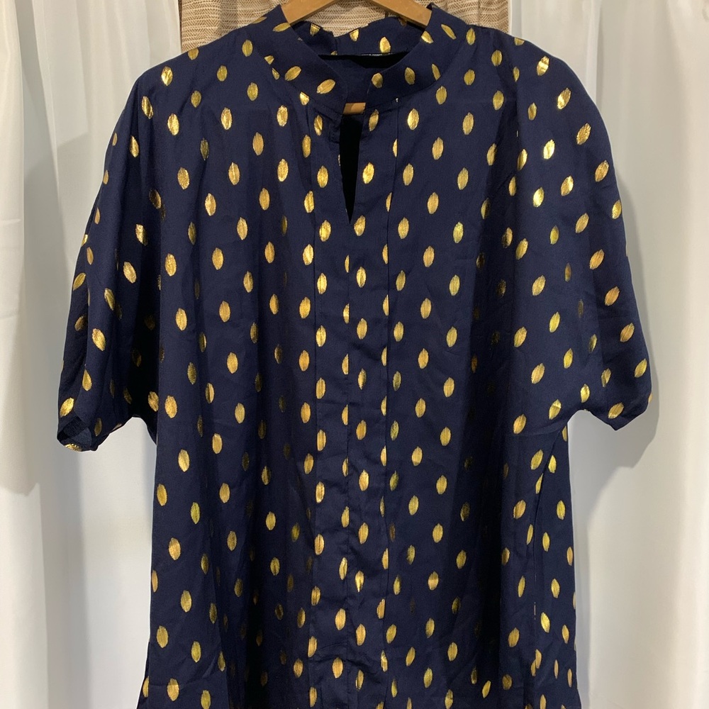 Navy and Gold SHEIN top